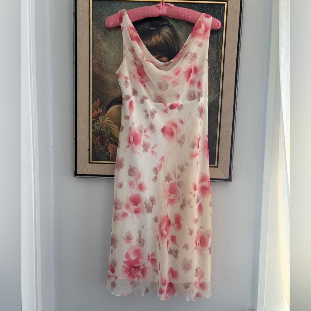 Vintage 1990’s Cowl Neck Floral Dress